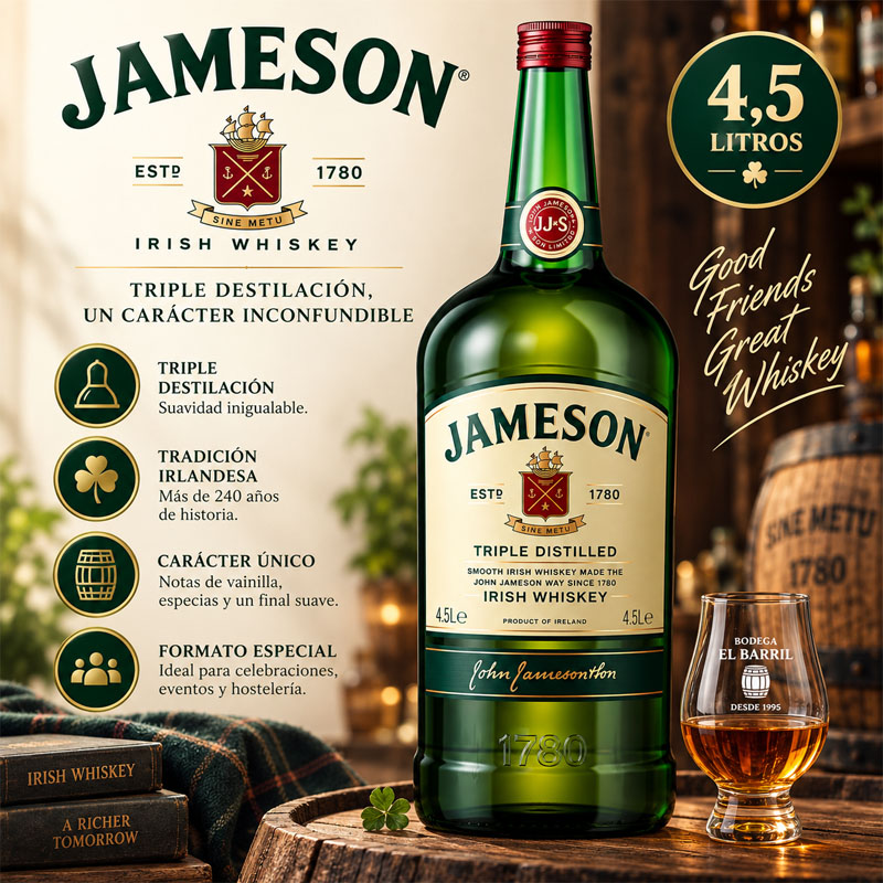 Jameson 4.5L botellon whisky