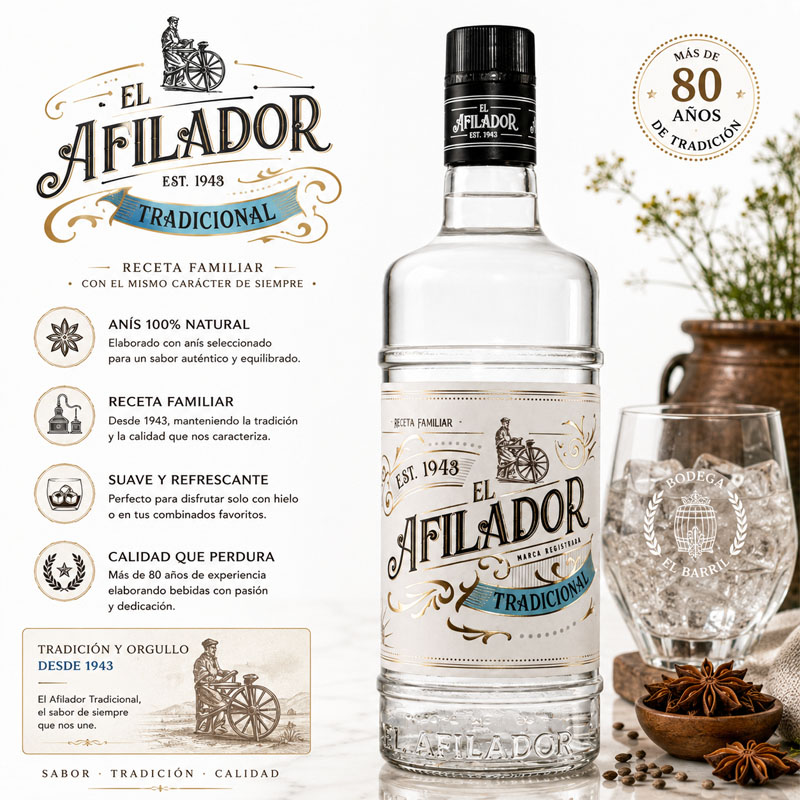 Aguardiente El Afilador 1L