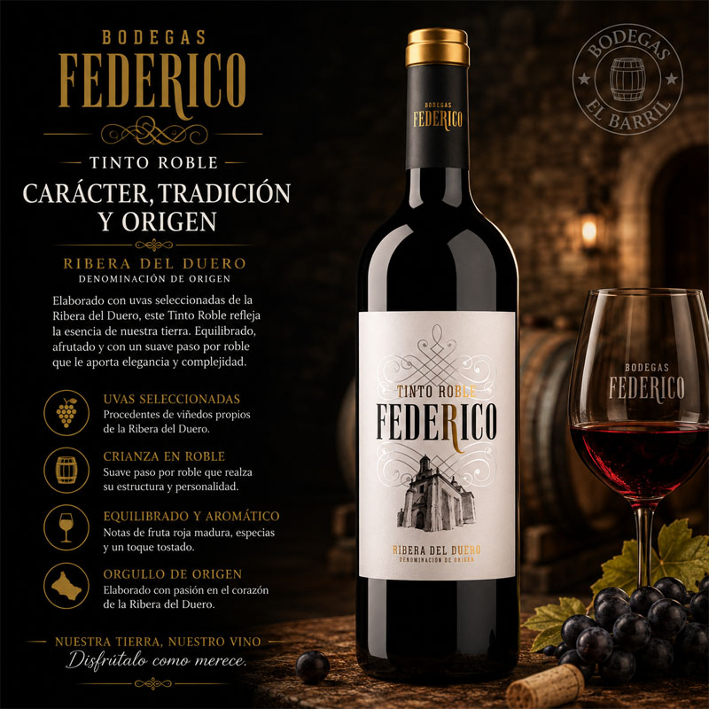 federico tinto vino ribera duero