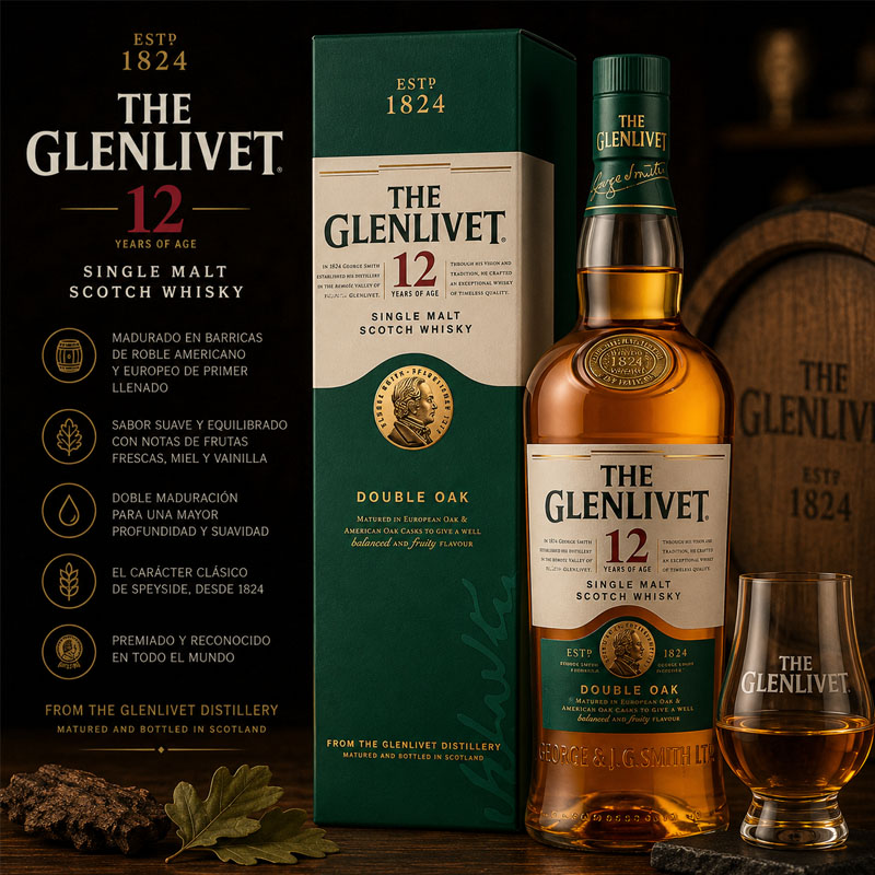 Glenlivet 12 Años Double OAK 70Cl.
