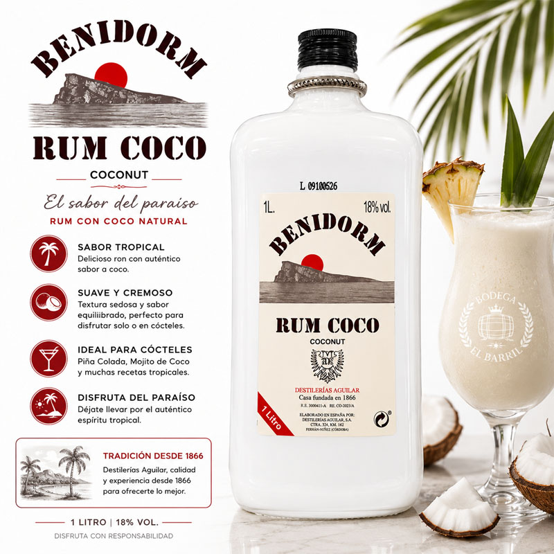 Rum Coco Benidorm 1L PET