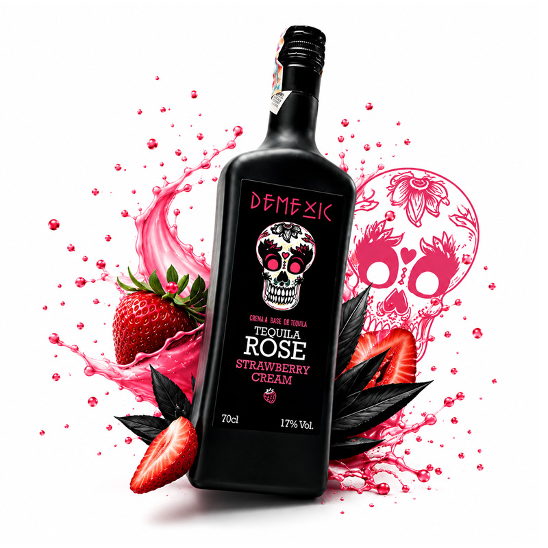 crema tequila fresa demexic licor de fresa